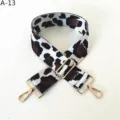 Correa de bolsa ajustable con estampado de leopardo, accesorio ancho para bandolera. - Dorado / Café Plateado