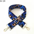 Correa de repuesto para bolso con estampado de leopardo azul y herrajes dorados ajustables - Dorado / Azul Cielo