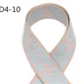Close-up of 5cm ethnic jacquard webbing featuring intricate pink and blue floral patterns. - Ethnic Jacquard Style (D4-10)