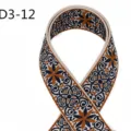 Ethnic style jacquard webbing strap, 5cm wide retro floral woven bag strap for DIY sewing. - Style D3-12