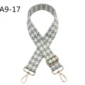Λουράκι Τσάντας Jacquard Pied-de-poule Ρυθμιζόμενο Ανταλλακτικό με Χρυσά Μεταλλικά - A9-17 Πράσινο Matcha
