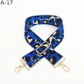 Correa de repuesto para bolso con estampado de leopardo azul y herrajes dorados ajustables. - Dorado / Azul Cielo Punto Caqui