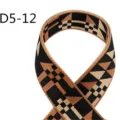 Λεπτομέρεια υφαντικής ζώνης jacquard 5cm, γεωμετρικό μοτίβο μαύρο καφέ για λουρί τσάντας. - D5-12