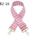 Pink houndstooth replacement bag strap adjustable shoulder crossbody strap accessories - Gold / B2-16 Pink and White Houndstooth
