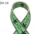 Close-up detail of ethnic jacquard webbing strap with black and green floral pattern. - Ethnic Jacquard Style (D4-14)