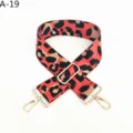 Correa de repuesto para bolso con estampado de leopardo ajustable con herrajes de metal dorado - Dorado / Rojo Anaranjado
