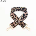Correa de bolso jacquard con estampado de leopardo repuesto ajustable detalle - Dorado / Caqui