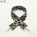 Correa de bolso con estampado de leopardo ajustable de repuesto ancha con herrajes dorados - Dorado / Verde Matcha