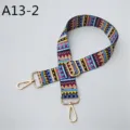 Sangle de sac de rechange colorée de style ethnique avec boucle réglable et quincaillerie dorée. - A13-2 Rayure Couleur