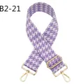 Purple houndstooth adjustable bag strap replacement with gold hardware for crossbody bags - B2-21 Purple and White Houndstooth