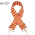 Orange houndstooth replacement bag strap adjustable shoulder crossbody purse strap for women - B2-23 Orange and Beige Houndstooth