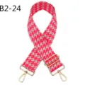 Pink grey houndstooth jacquard replacement bag strap adjustable gold tone hardware - B2-24 Pink and Gray Houndstooth