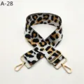 Elegante correa de bolso de repuesto con diseño jacquard de leopardo y herrajes dorados. - Dorado / Blanco Caqui