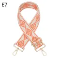 Correa de repuesto tejida para bolso, bandolera ajustable para cartera con patron geometrico dorado. - Dorado / Naranja