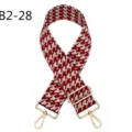 Replacement handbag strap red white houndstooth adjustable crossbody bag belt golden hardware - B2-28 Red and White Houndstooth