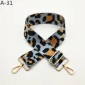 Correa de repuesto para bolso ancho jacquard leopardo ajustable con herrajes dorados - Dorado / Azul Claro