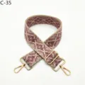 Ethnic style woven replacement bag strap with adjustable gold metal hardware for shoulder crossbody bags. - Gold / C-35 Flesh Pink