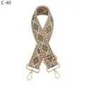 Ethnic style jacquard bag strap with adjustable metal hardware, perfect for crossbody bags. - Gold / C-40 Brown Edge Matcha Green