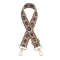 Υφασμένος ιμάντας τσάντας σε εθνικό στιλ ρυθμιζόμενος ιμάντας ώμου αντικατάστασης για γυναικείες τσάντες - Z-7 Καφέ Ροζ Σάρκας Λουλουδάτο