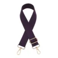 Dark purple replacement bag strap with gold metal hardware, adjustable crossbody handbag accessory. - Deep purple