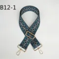 Ethnic style wide bag strap, jacquard replacement shoulder strap with adjustable gold hardware. - Style B12-1 / Gold
