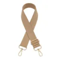 Adjustable khaki canvas bag strap replacement with gold hardware for crossbody purses. - Khaki