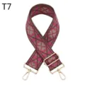 Ancha correa de repuesto para bolso con bordado floral, longitud ajustable y herrajes dorados. - T7