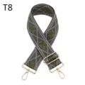 Correa de bolso bordada de estilo étnico con motivo de trébol y herrajes dorados. - T8