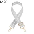 Sangle de sac à main grise à chevrons réglable bandoulière de rechange avec quincaillerie dorée - Fermoir en Argent / m20