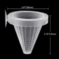 Transparent plastic fish tank red worm cone feeder cup with suction cup and size mark. - Red Worm Cup / White