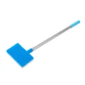 Detailed view of the long-handled aquarium glass cleaning brush featuring a durable blue sponge head. - Blue Set