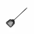Detailed view of the black aquarium fish net featuring a square head and long handle. - No.4 / 35cm