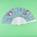 Abanico plegable de sirena lindo con marco de plástico resistente para refrescarse en verano. - Sirena