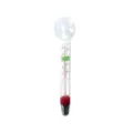Glass aquarium thermometer detail view featuring dual Celsius and Fahrenheit scales. - Thermometer