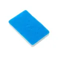 Dual-layer cleaning sponge in blue and white, durable kitchen and aquarium scrubber block. - Replacement Sponges