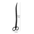 Black stainless steel aquarium plant curved scissors 25cm aqua scape trimming tool - 25cm Black Wave Scissors / Black