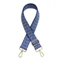 Blue and white chevron replacement bag strap with adjustable gold metal hardware and hooks. - Sky Blue S-4
