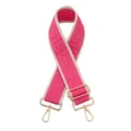 Bandoulière de sac de rechange réglable en rose vif avec motif géométrique et accessoires dorés. - E-20