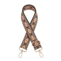 Ethnic woven replacement bag strap adjustable shoulder strap for crossbody purses and bags - Silver Buckle / Z29 Black Pink Floral