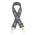 Boho ethnic style replacement bag strap, adjustable crossbody strap for women's handbags. - Silver Buckle / Z26 Peacock Blue