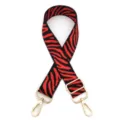 Red and black striped replacement bag strap with adjustable gold metal hardware. - No. 9 Red