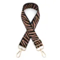 Replacement zebra print adjustable bag strap with gold metal hardware for crossbody bags. - No. 10 Dark Khaki