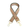 Correa de bolso de repuesto ajustable con diseño de rayas jacquard y herrajes dorados resistentes. - Rosa Carnoso