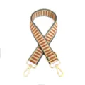 Correa de hombro jacquard ancha de repuesto con herrajes dorados ajustables para bolsos. - Marrón