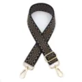Tracolla di ricambio regolabile per borsa con accessoires in metallo dorato per borsette. - Nero Kaki Scuro 9