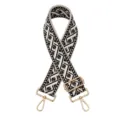 Courroie de sac de rechange tissée avec motif géométrique ethnique et quincaillerie dorée. - Or / N6