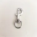 Silver metal swivel snap hook for bags, keychains and DIY hardware accessories detail shot. - Silver
