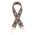 Woven ethnic style replacement handbag strap with adjustable gold hardware for crossbody bags. - Silver Buckle / Z20 Brown Floral