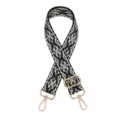 Ethnic style replacement bag strap, adjustable woven shoulder crossbody strap for women. - Silver Buckle / Z17 Black Beige Blue