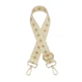 Ethnic style replacement bag strap with geometric pattern, adjustable gold hardware and hooks. - Style X4